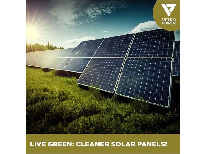 Cleaner solar panels with Vetro Power Solar Panel Nano-Shield, 250 ml pack